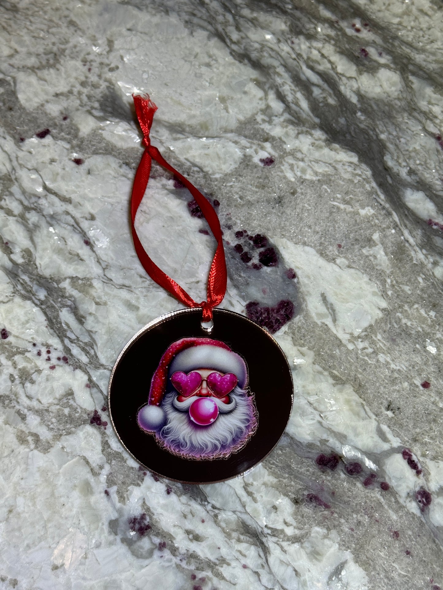 Bubblegum Santa Acrylic 3 Inch Ornament