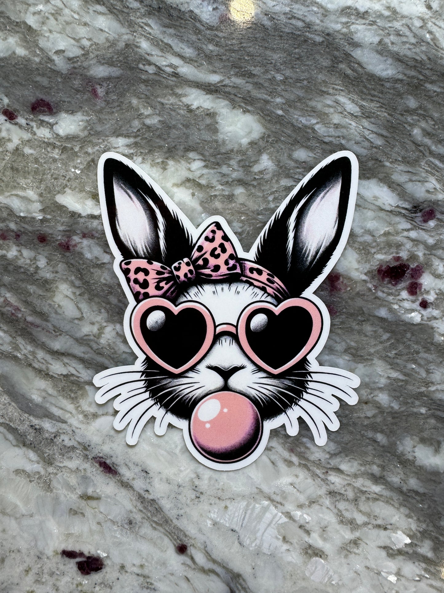 Pink Bubblegum Bunny Sticker