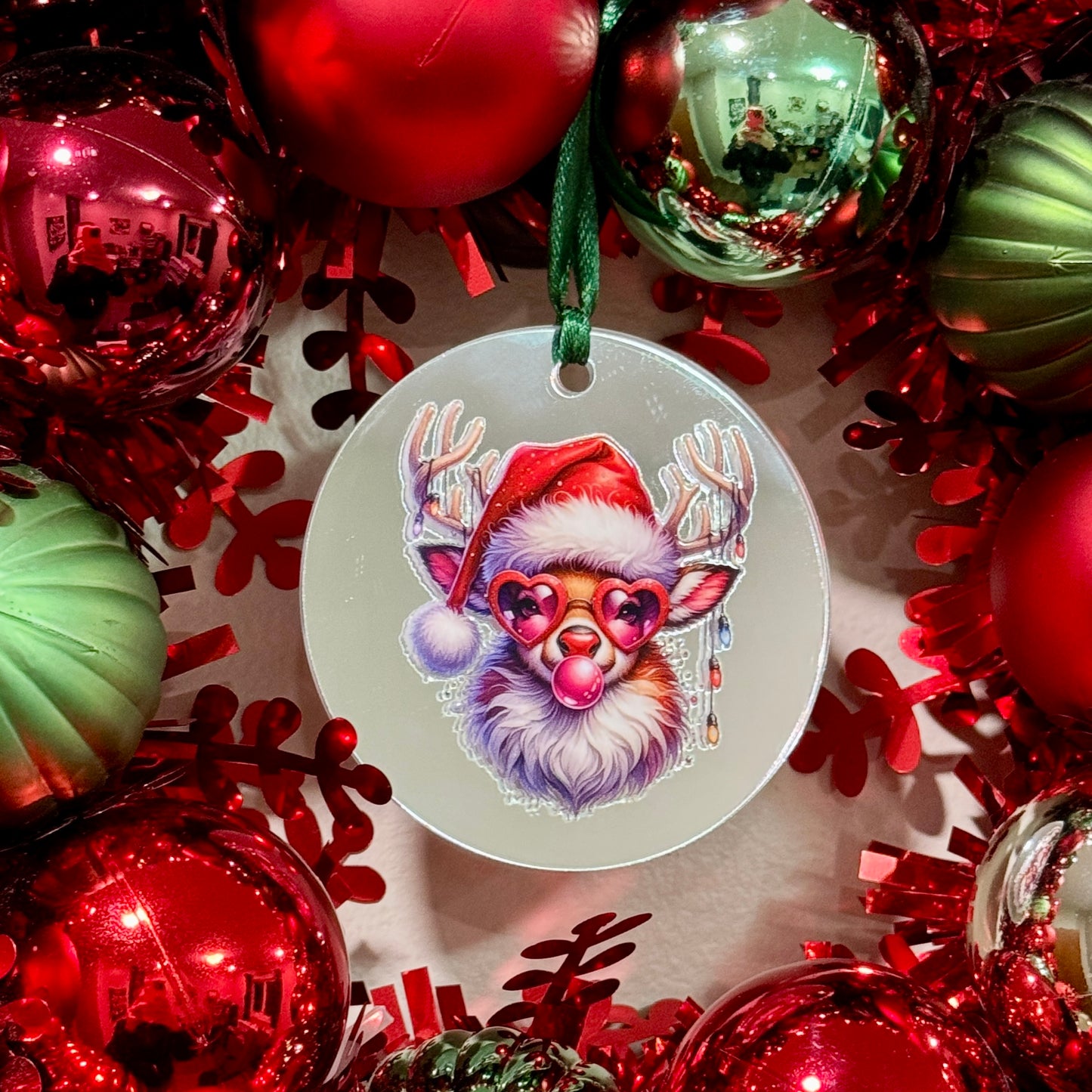 Bubblegum Reindeer Red 3 Inch Ornament