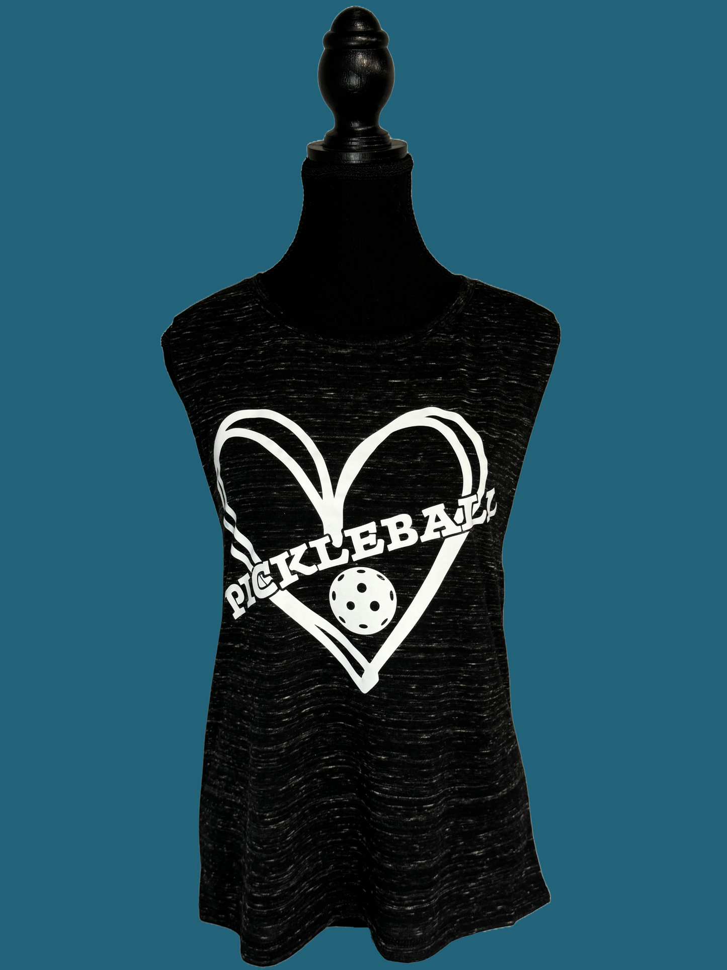 Pickleball Heart Ladies Flowy Muscle Tank