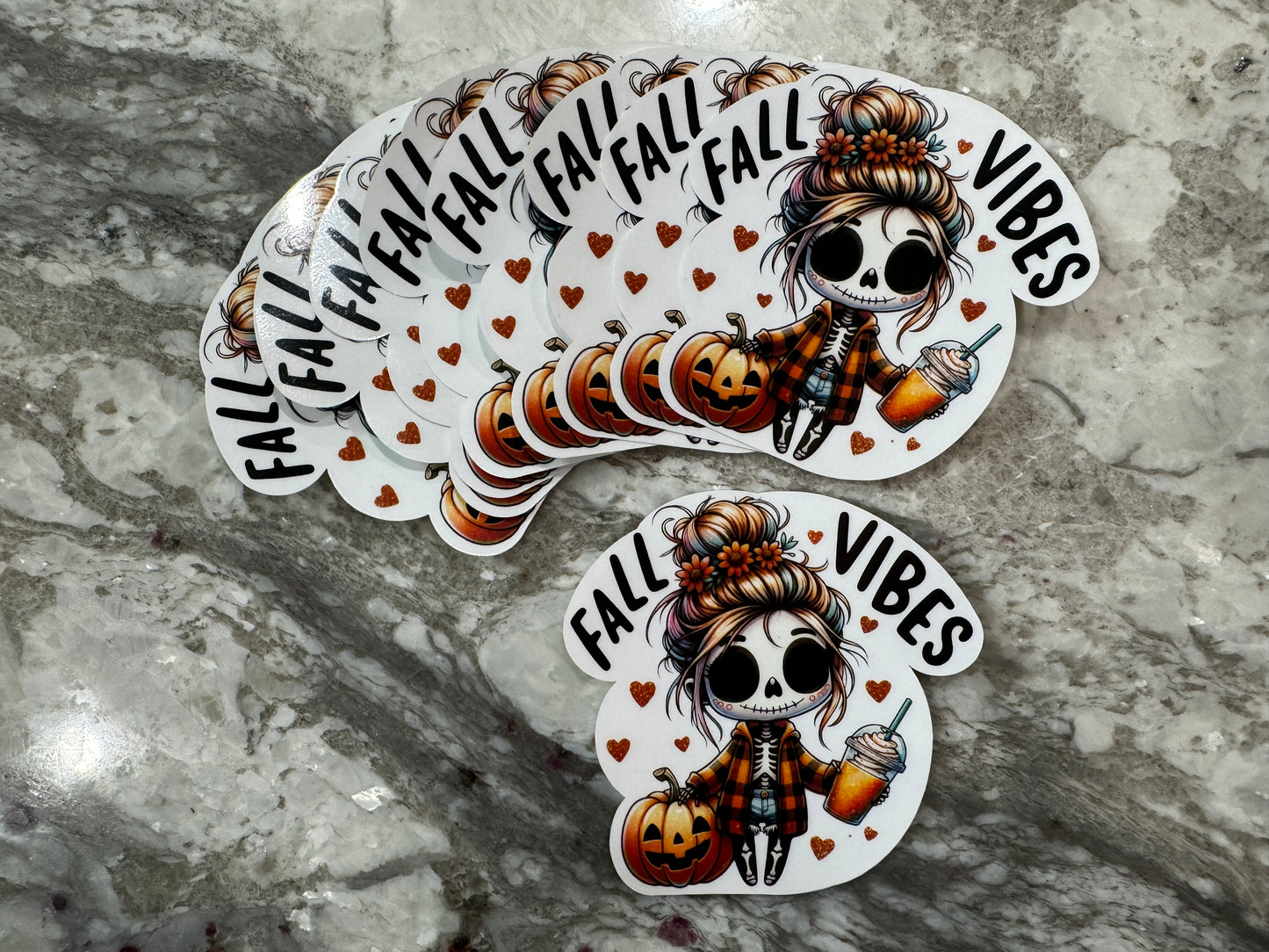 Fall Vibes Girl Sticker