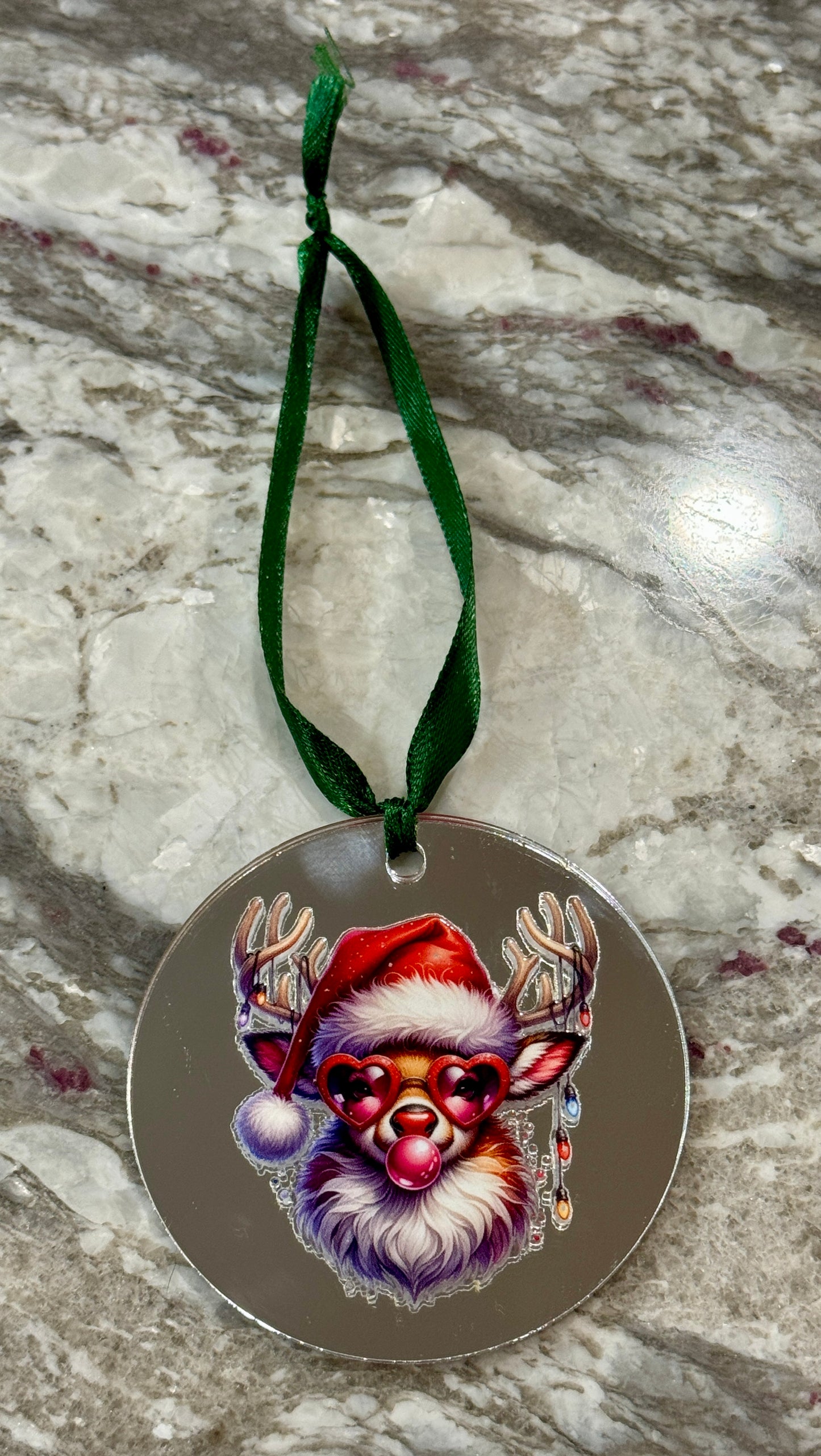 Bubblegum Reindeer Red 3 Inch Ornament