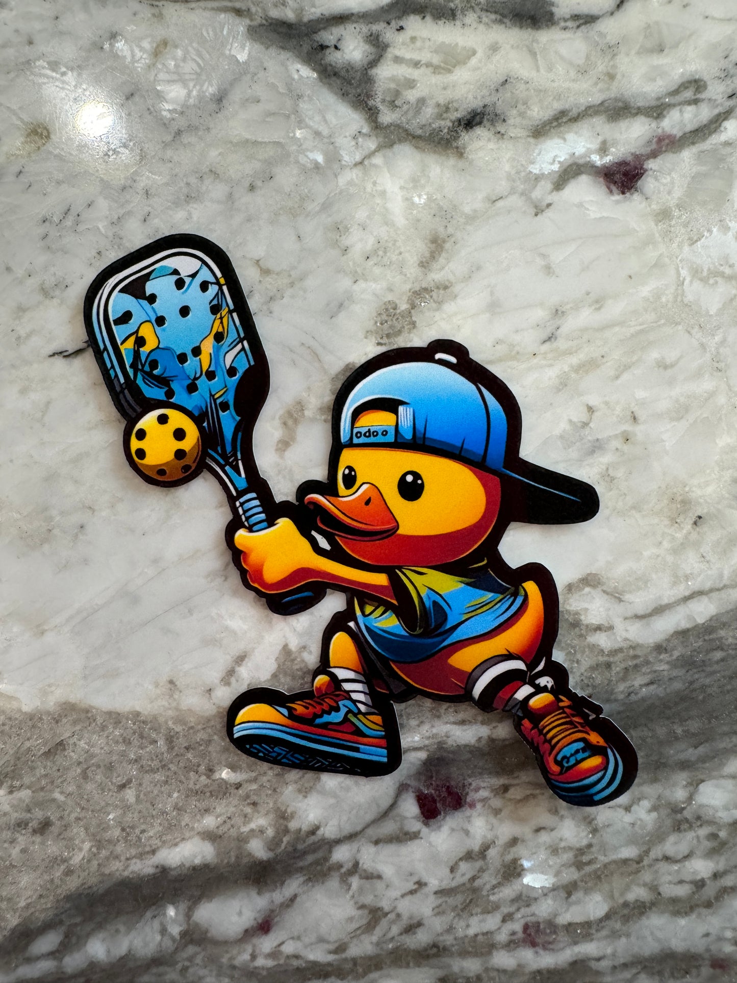 Pickleball Dude Rubber Ducky Sticker