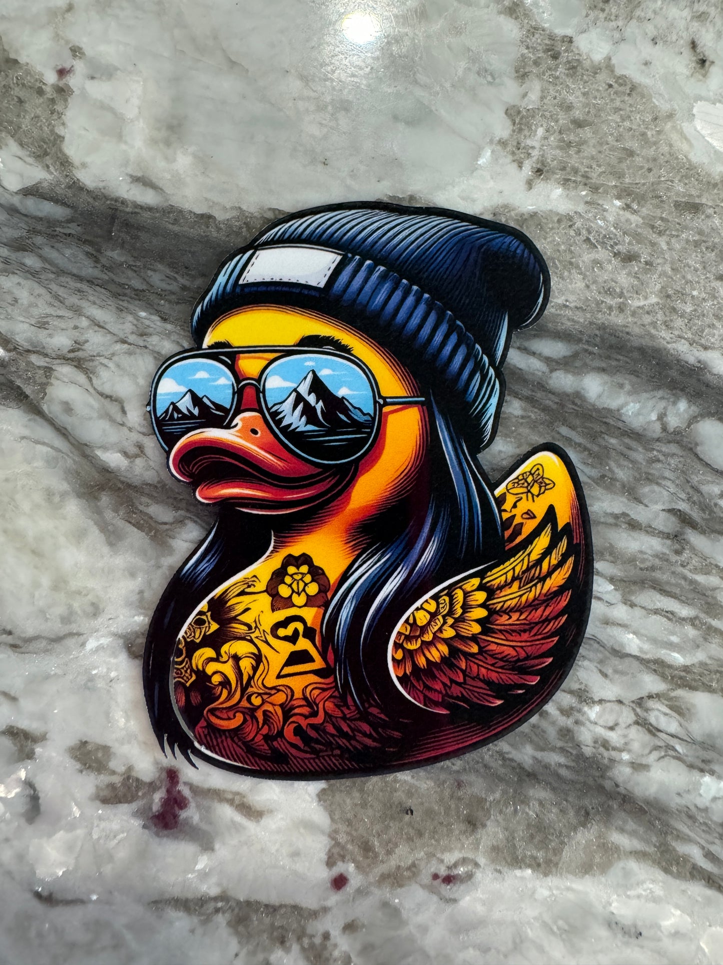 Beanie Chick Rubber Ducky Sticker
