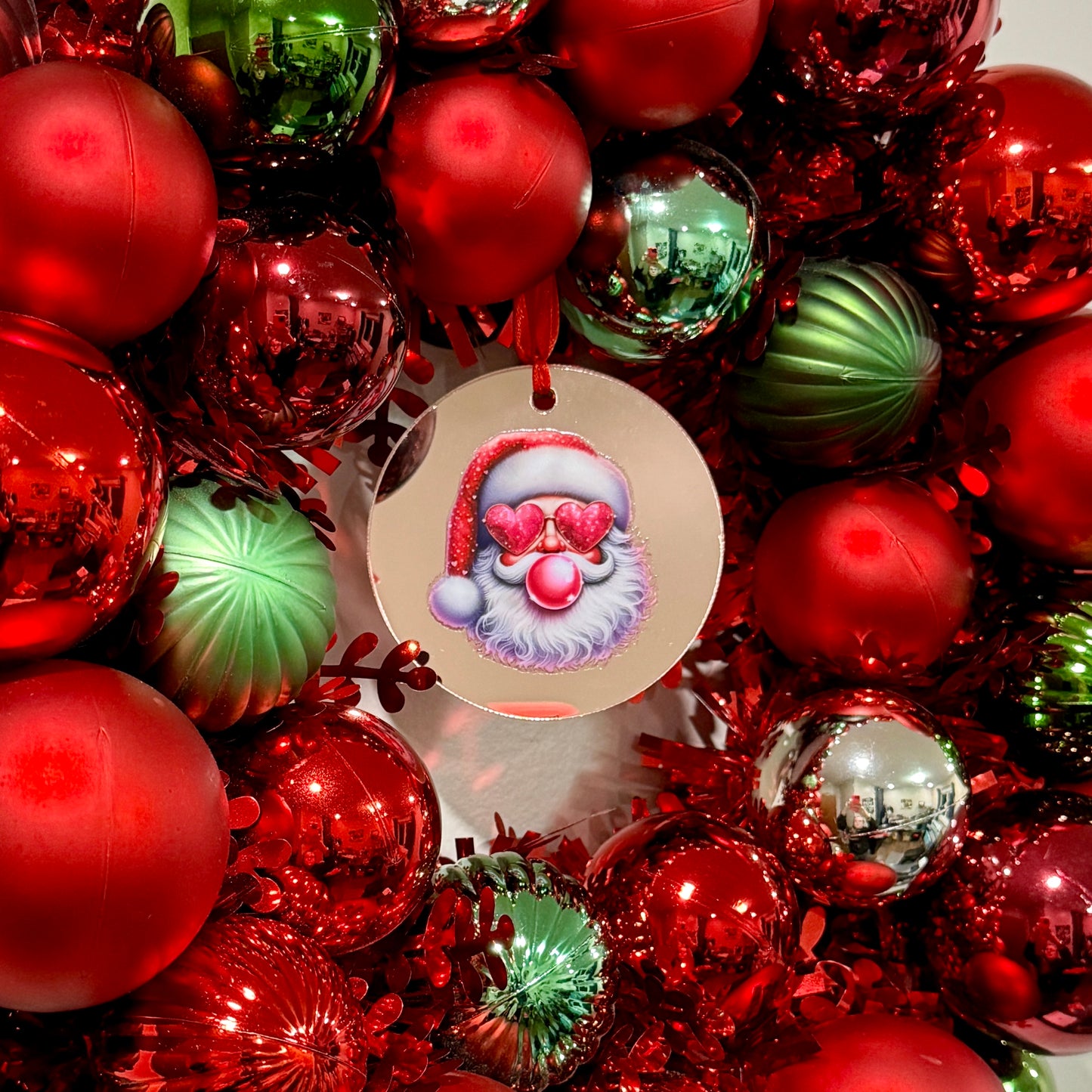 Bubblegum Santa Acrylic 3 Inch Ornament