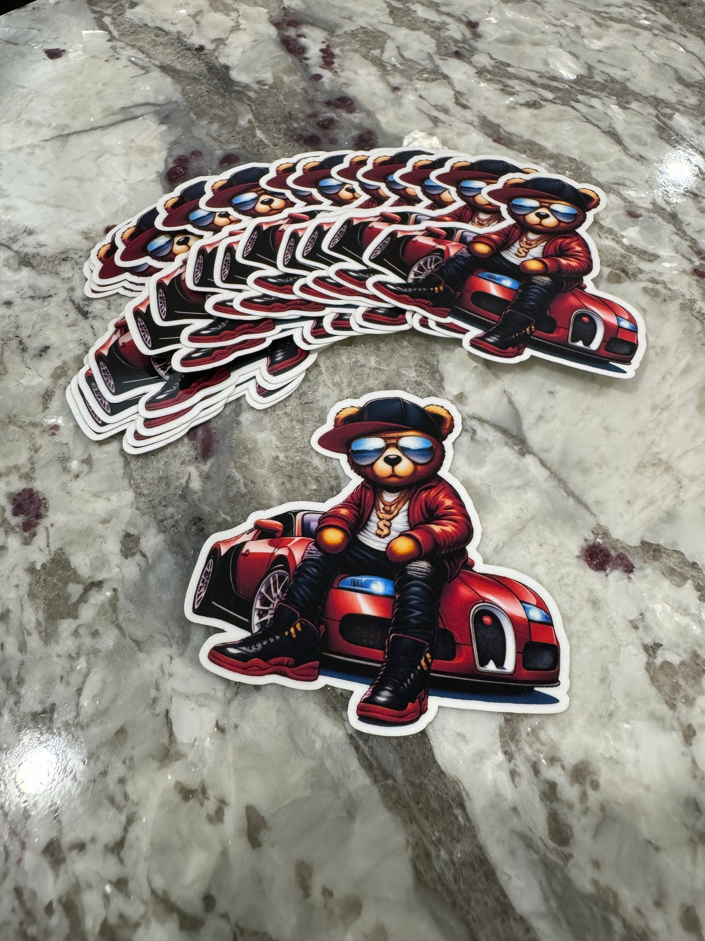 Bugatti Teddy Bear Red Sticker