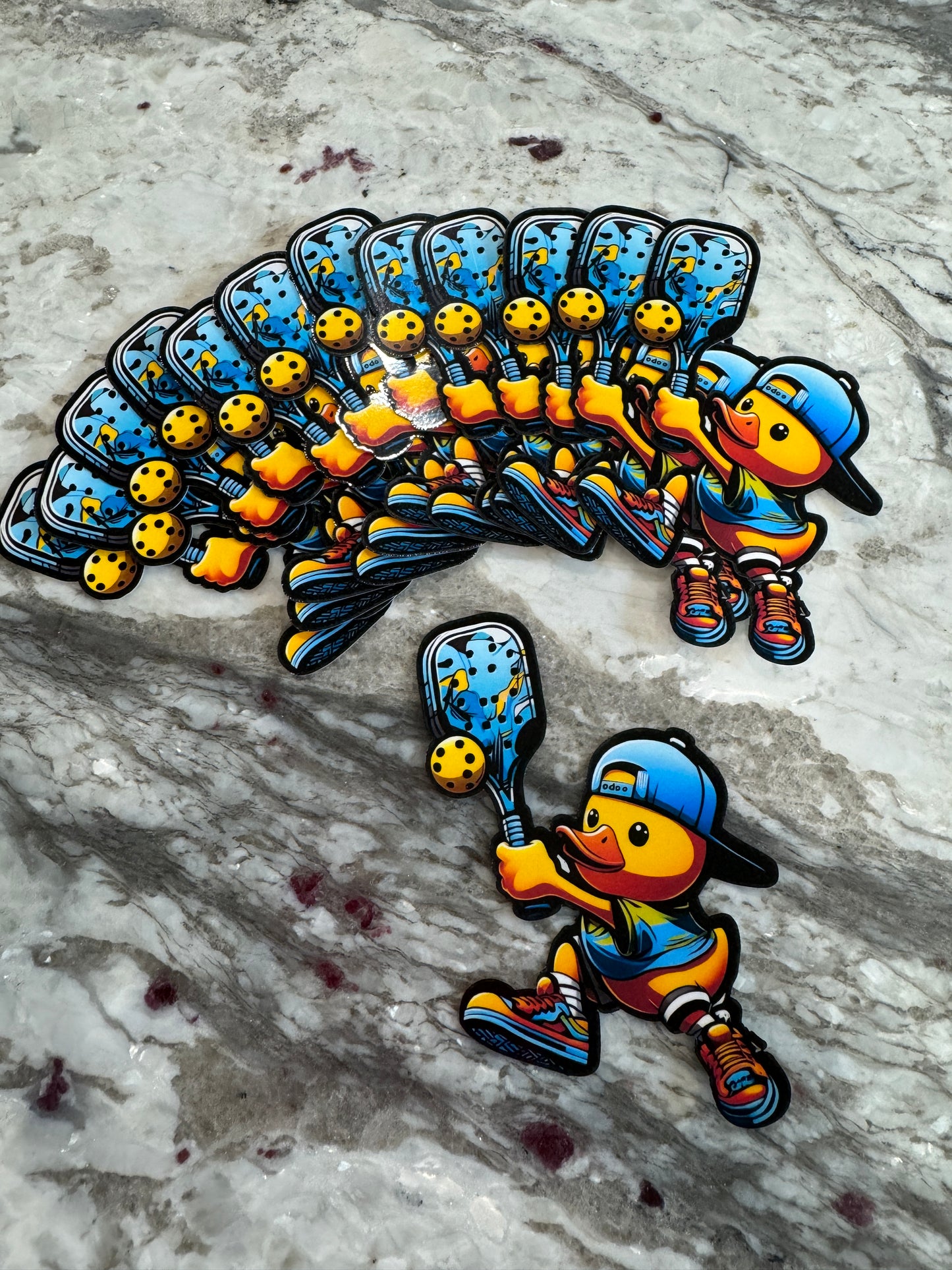 Pickleball Dude Rubber Ducky Sticker