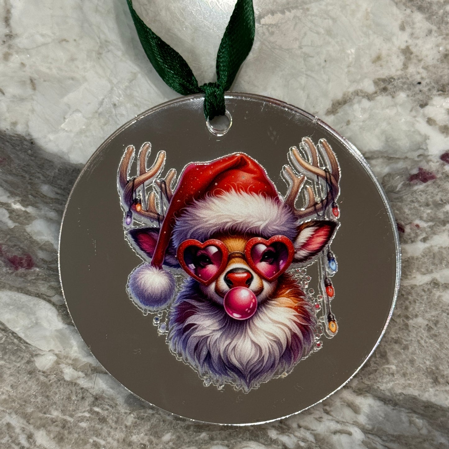 Bubblegum Reindeer Red 3 Inch Ornament