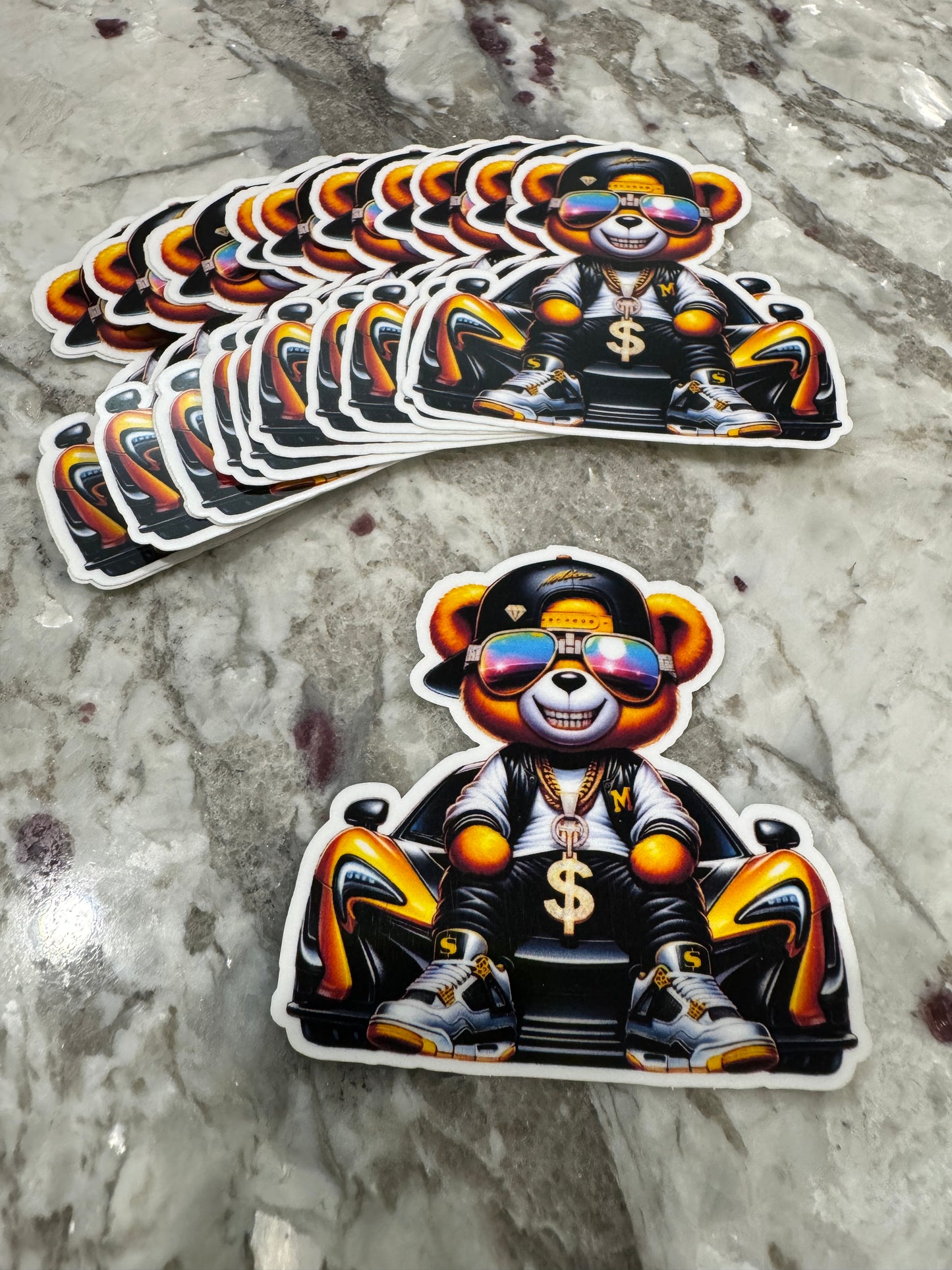Smiling Teddy Bear Car Sticker