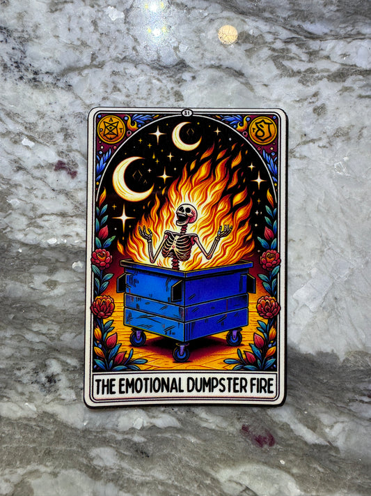 Emotional Dumpster Fire Tarot Card Sticker