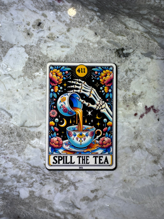 Spill the Tea Tarot Card Sticker