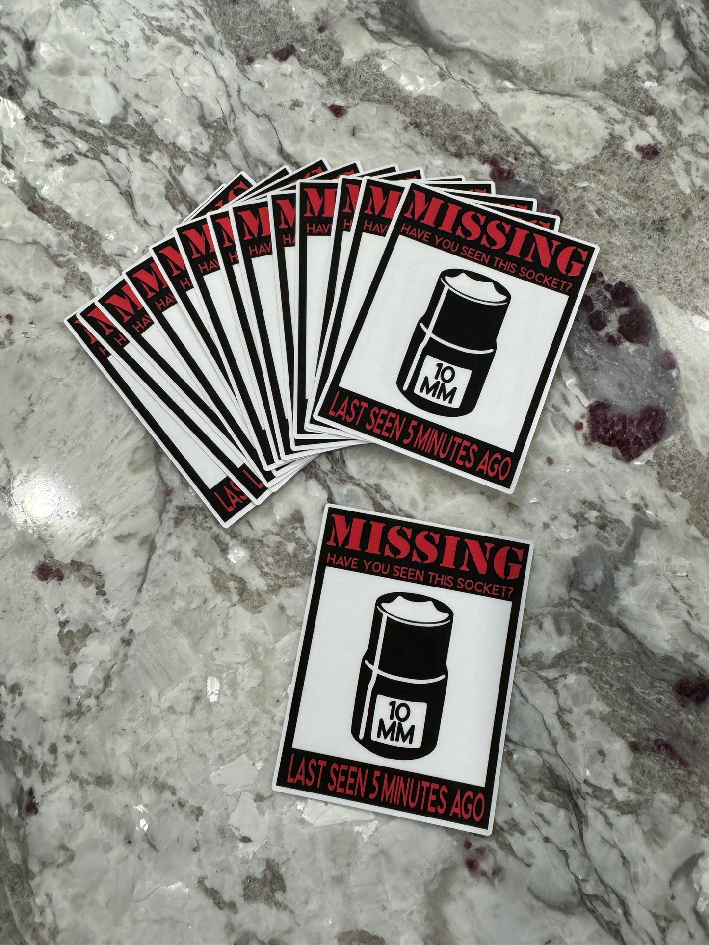 Missing 10mm Sticker